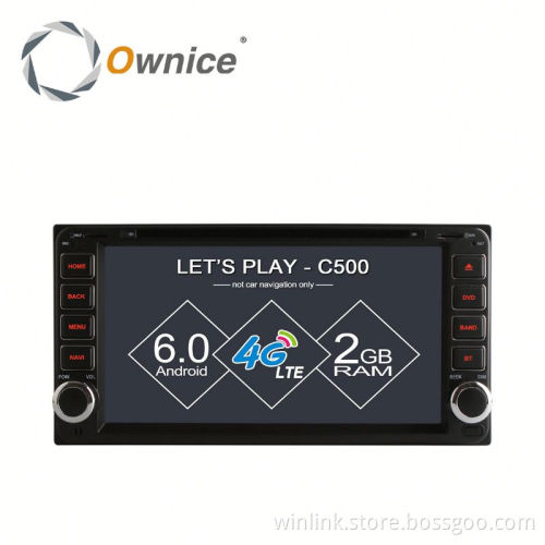 Ownice Android 6.0 Cortex A53 Quad core universal 2din car audio support DAB+ TPMS
